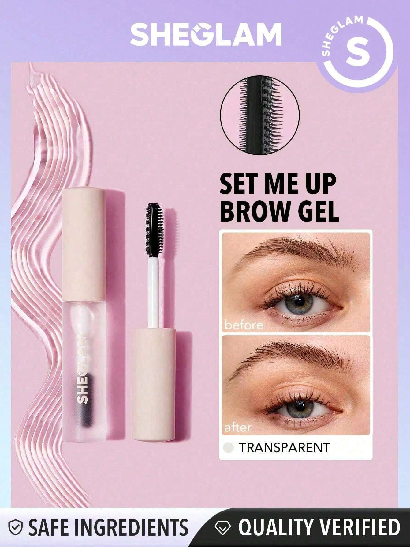 SHEGLAM Set Me up Brow Gel Long Lasting Waterproof Clear Eyebrow Gel Long Wear Smudge-Proof Moisturizing Eyebrow Makeup Black Friday Eyebrow